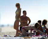 Lindsay Lohan - Hufe Bikini Candids, Beach, boobs, nips