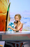 Hayden Panettiere shows a bit of cleavage in reddish strapless dress at 2008 Teen Choice Awards